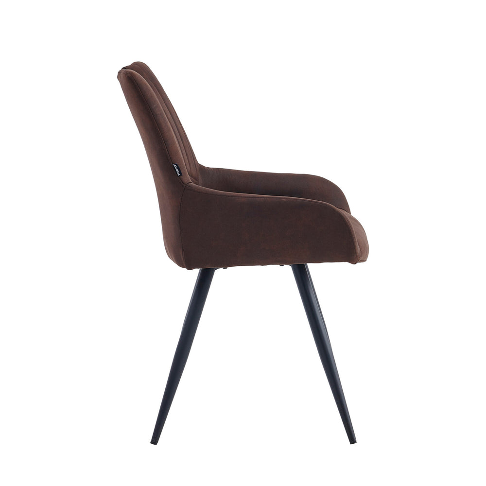Amanda Dining Chair - Brown Microfibre