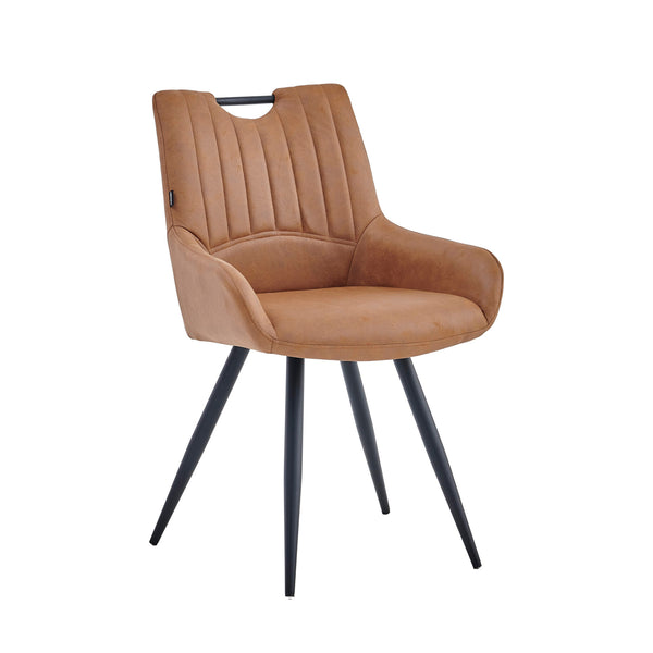 Chaise de salle à manger Amanda - Microfibre Cognac