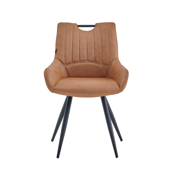 Chaise de salle à manger Amanda - Microfibre Cognac