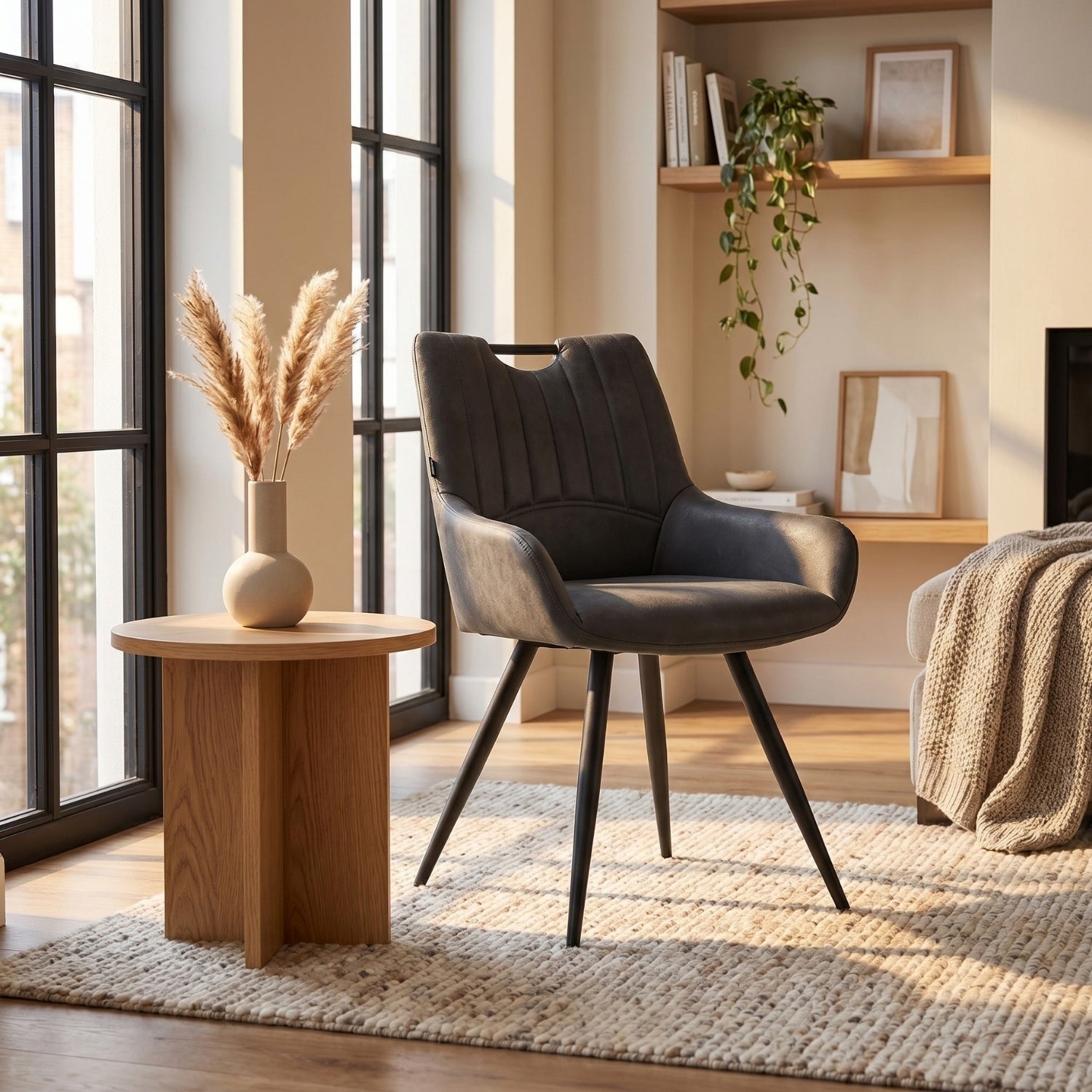 Amanda Dining Chair - Anthracite Microfiber