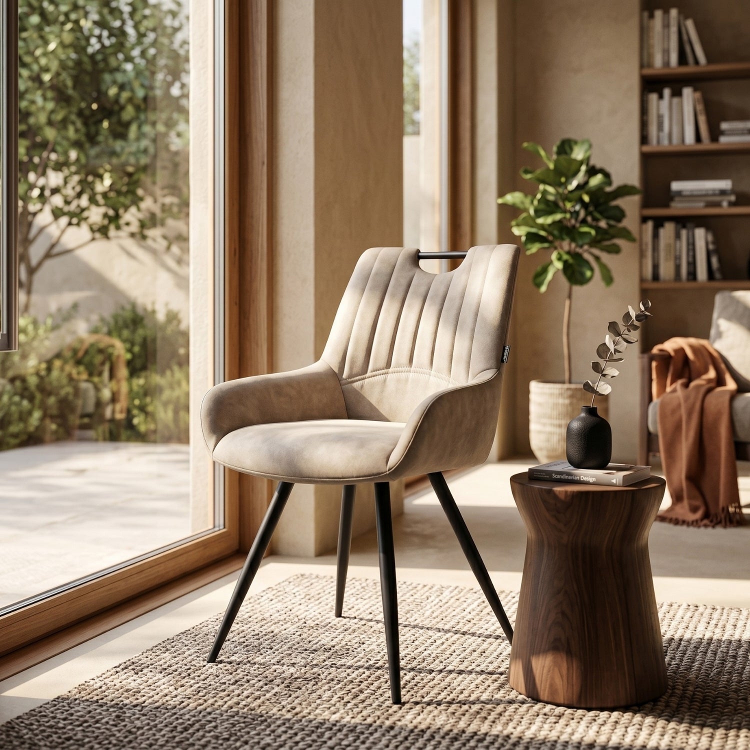Amanda Dining Chair - Beige Microfibre