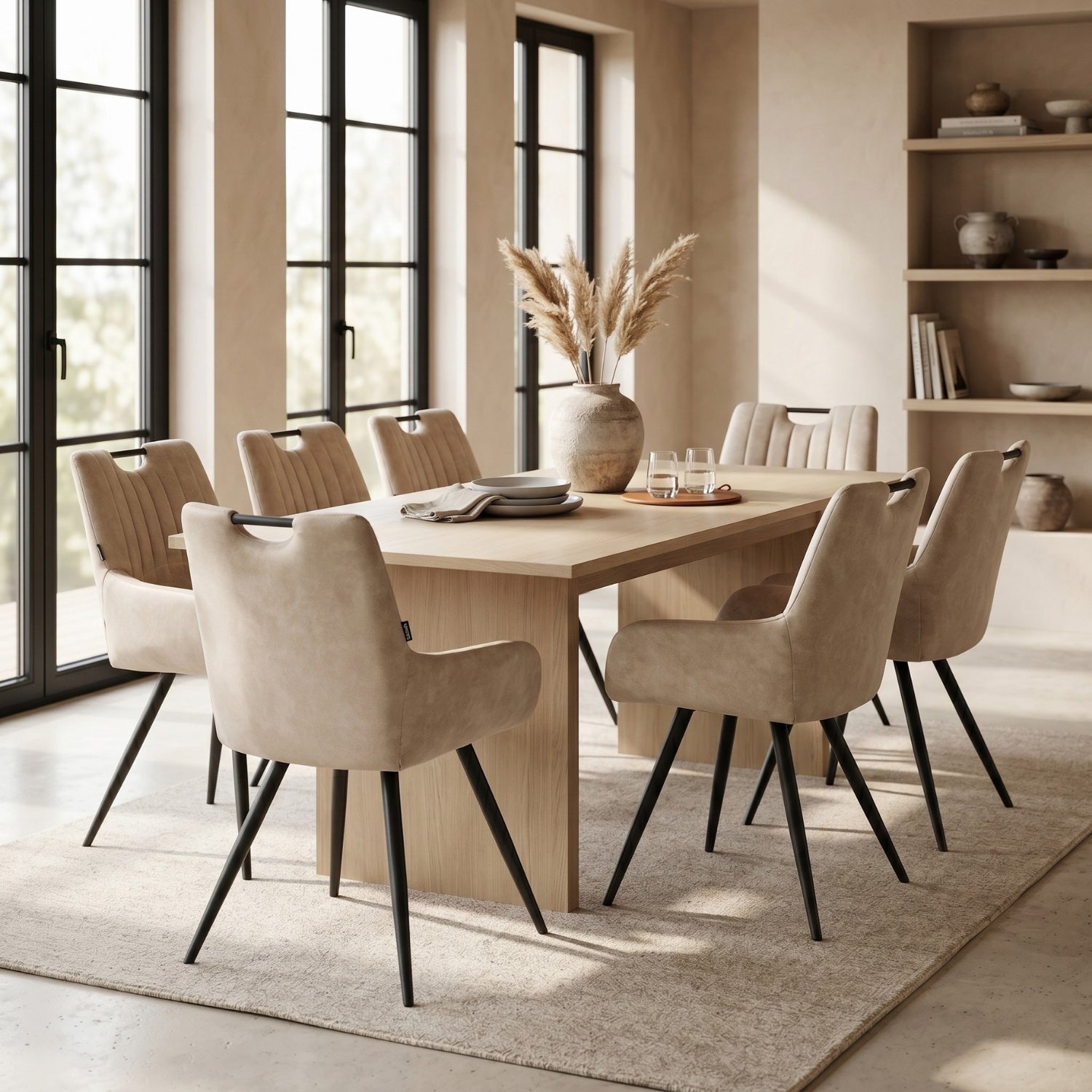Amanda Dining Chair - Beige Microfibre