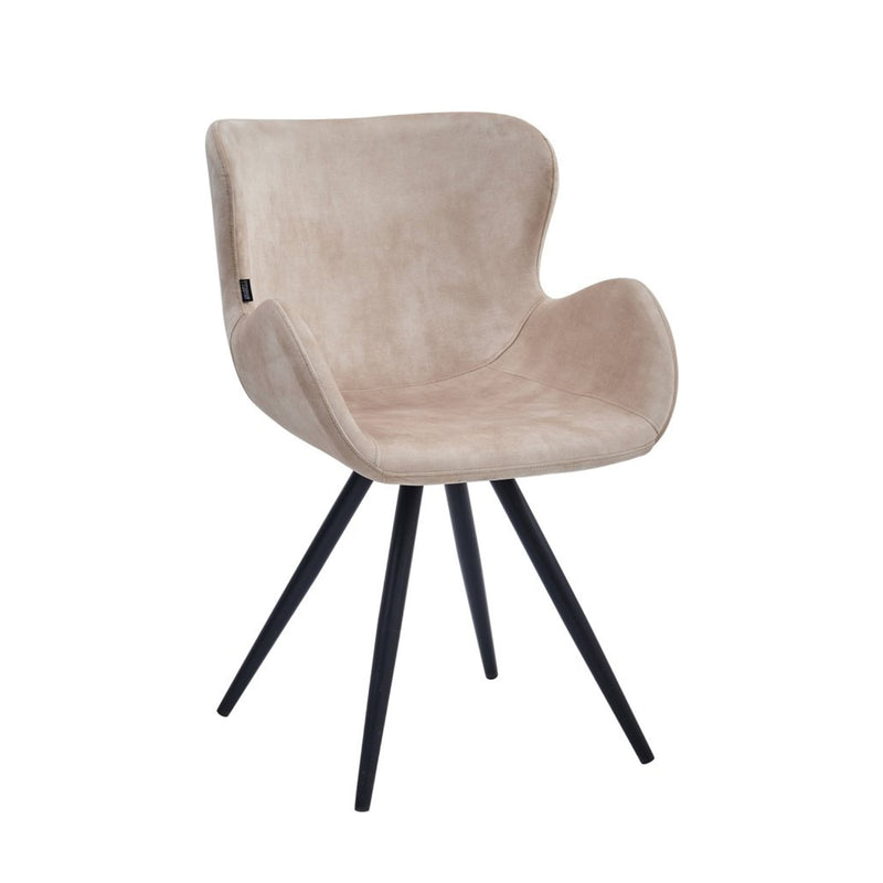 Chaise de salle à manger Anabella - Velours Adore beige