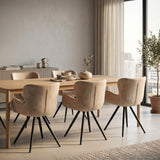 Chaise de salle à manger Anabella - Velours Adore beige