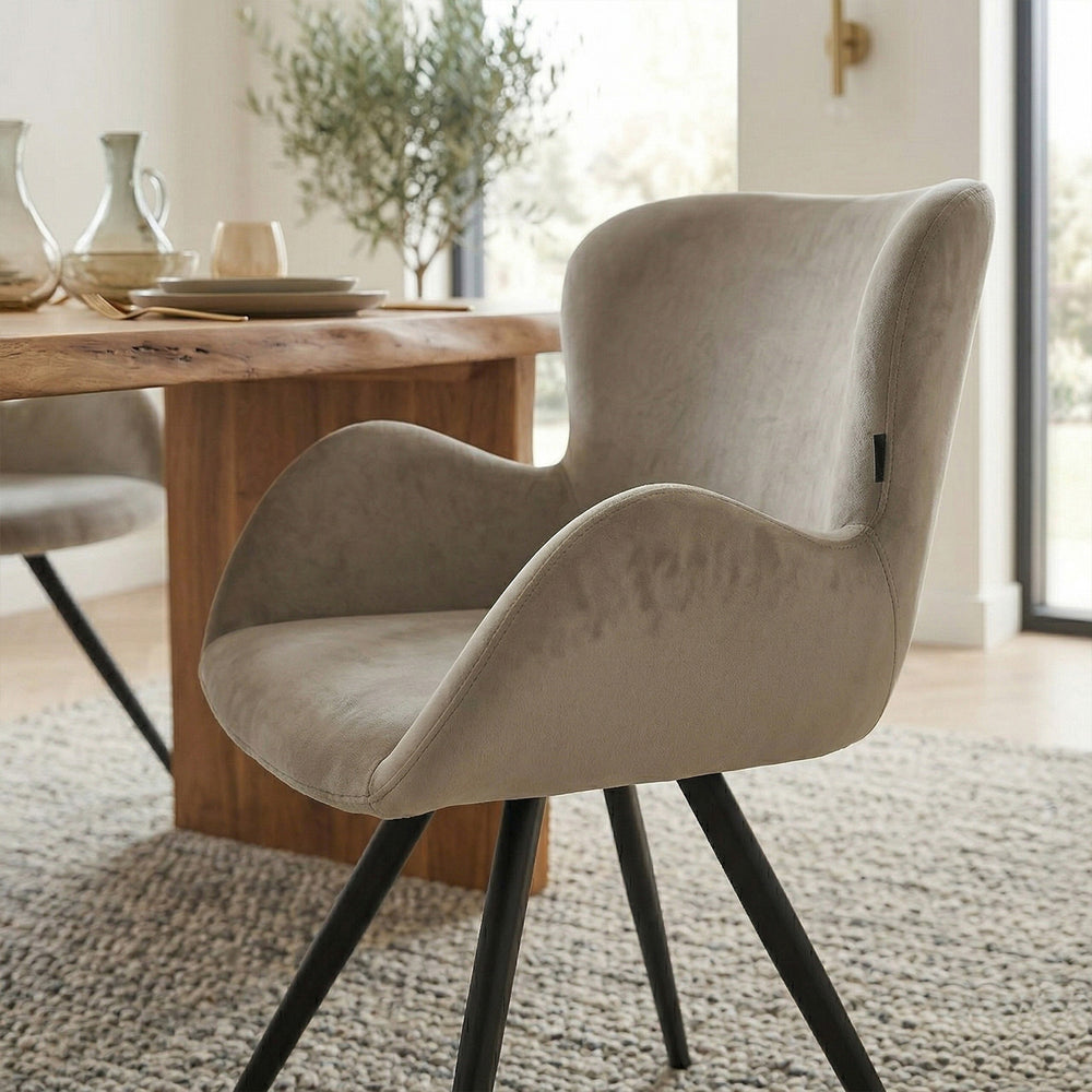 Chaise de salle à manger Anabella - Velours beige