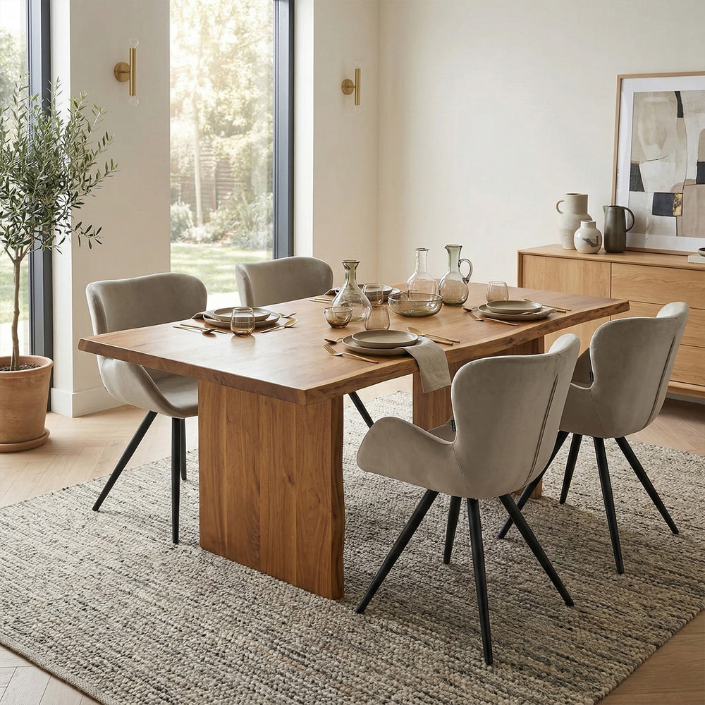 Chaise de salle à manger Anabella - Velours beige