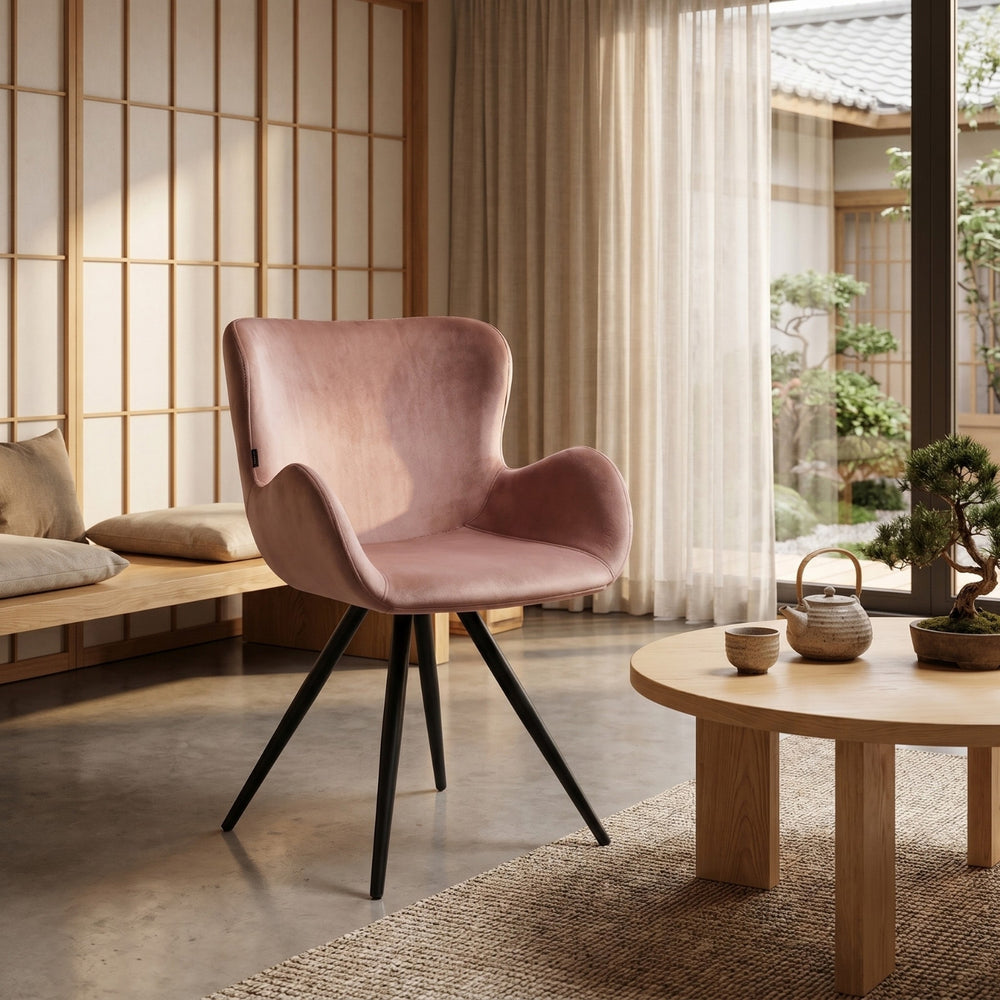Chaise de salle à manger Anabella - Velours rose