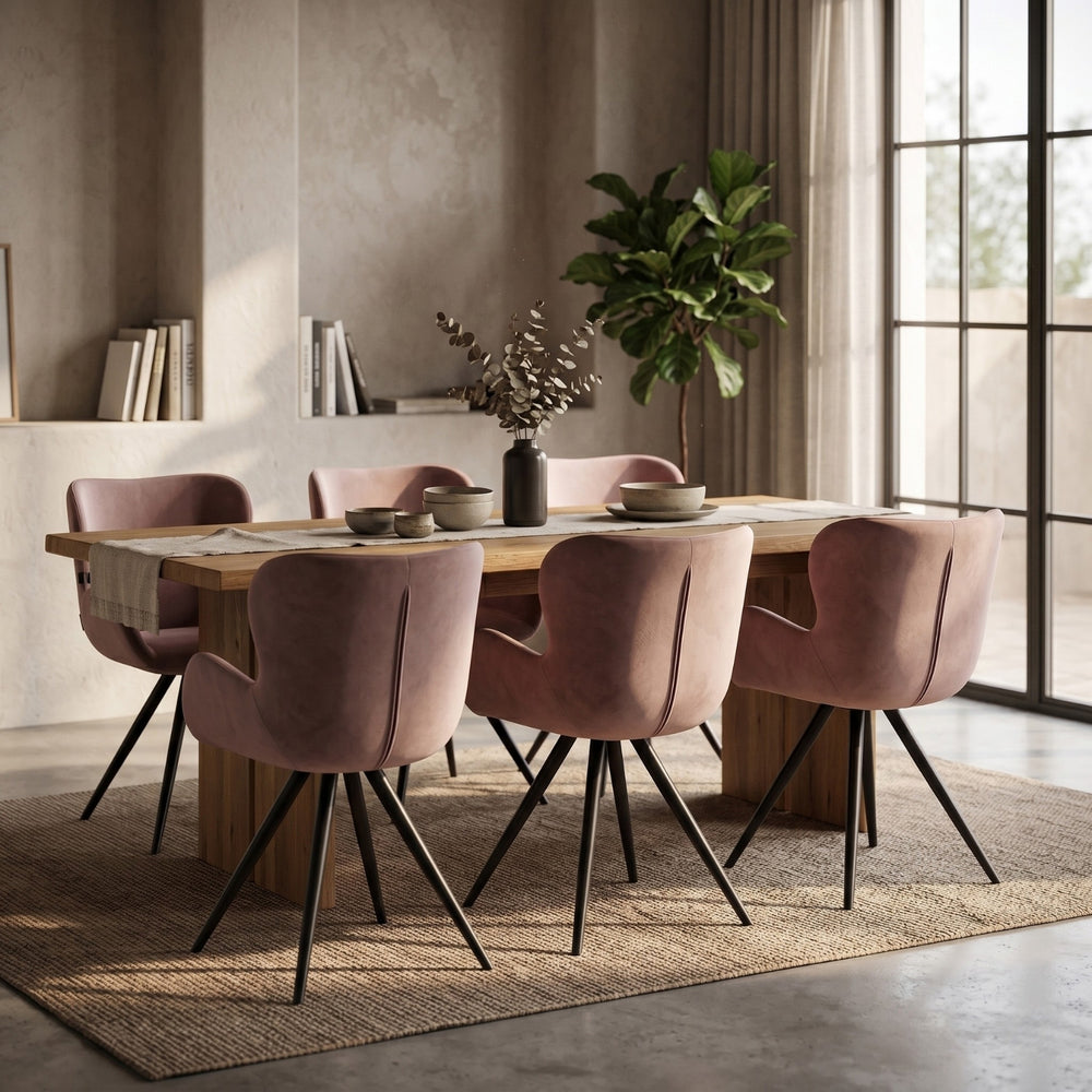 Chaise de salle à manger Anabella - Velours rose