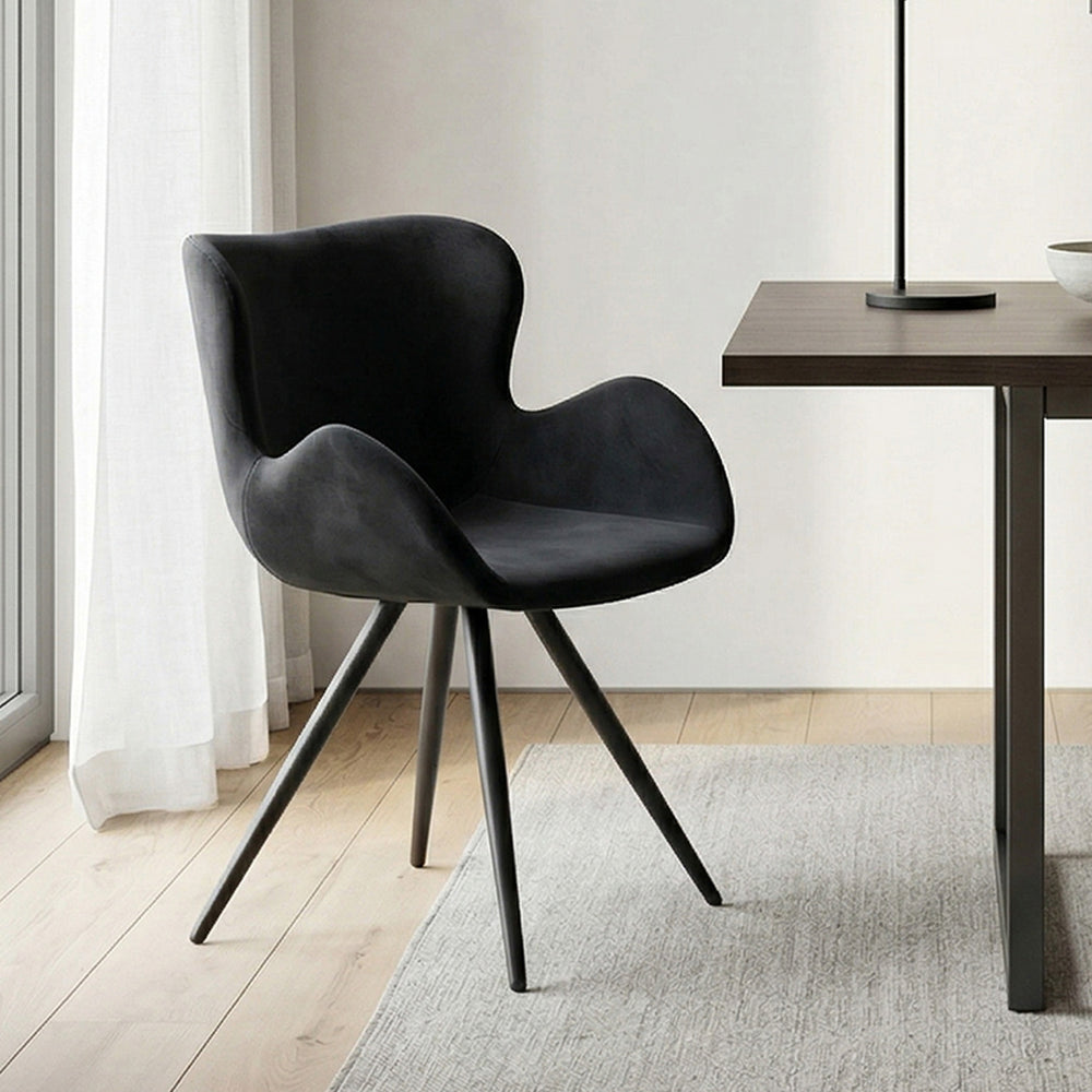 Chaise de salle à manger Anabella - Velours noir