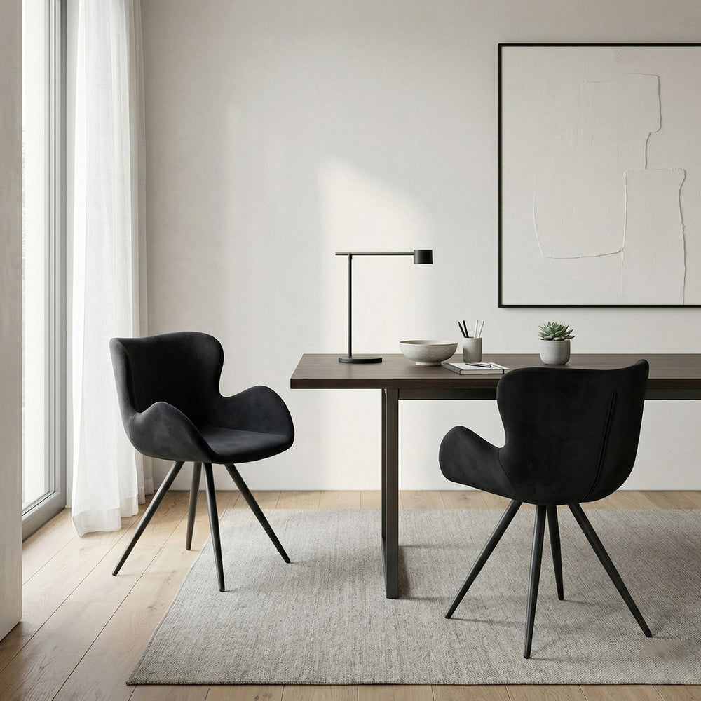 Chaise de salle à manger Anabella - Velours noir