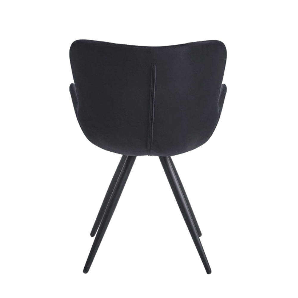Chaise de salle à manger Anabella - Velours noir