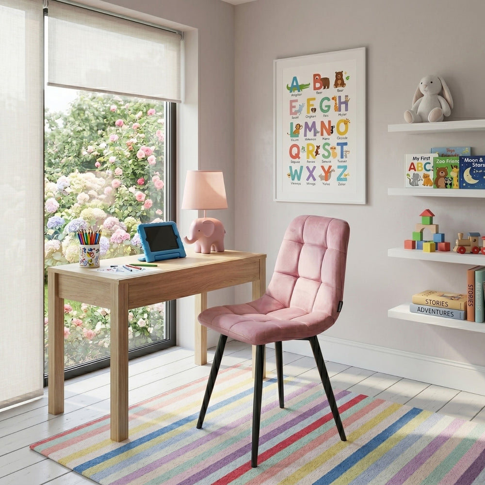 Bambi Kinderstoel - Roze Velvet