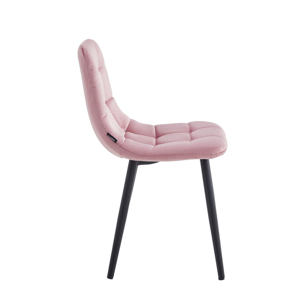 Chaise haute Bambi - Velours rose