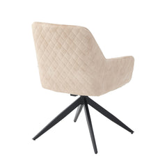 Barbara Esszimmerstuhl – Beiger Adore Samt – Drehbar – 180°