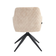 Barbara Esszimmerstuhl – Beiger Adore Samt – Drehbar – 180°