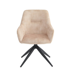Barbara Esszimmerstuhl – Beiger Adore Samt – Drehbar – 180°