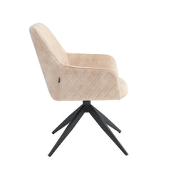 Barbara Esszimmerstuhl – Beiger Adore Samt – Drehbar – 180°