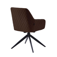 Barbara Sedia Da Pranzo - Microfibra Marrone - Girevole - 180°