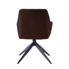 Barbara Sedia Da Pranzo - Microfibra Marrone - Girevole - 180°