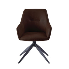 Barbara Sedia Da Pranzo - Microfibra Marrone - Girevole - 180°