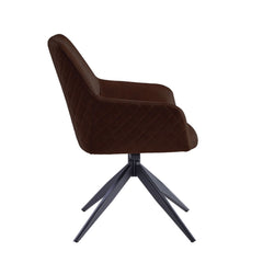 Barbara Sedia Da Pranzo - Microfibra Marrone - Girevole - 180°