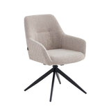 Chaise de salle à manger Barbara – Beige – Bouclé – Pivotante – 180°