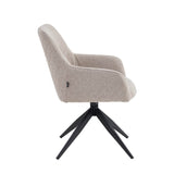 Chaise de salle à manger Barbara – Beige – Bouclé – Pivotante – 180°
