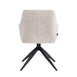 Barbara Esszimmerstuhl – Beige – Chenille-Stoff – Drehbar – 180°