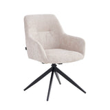 Barbara Esszimmerstuhl – Beige – Chenille-Stoff – Drehbar – 180°