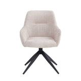 Barbara Esszimmerstuhl – Beige – Chenille-Stoff – Drehbar – 180°