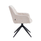 Barbara Esszimmerstuhl – Beige – Chenille-Stoff – Drehbar – 180°