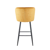Tabouret de bar Barry - Velours jaune ocre