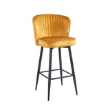 Tabouret de bar Barry - Velours jaune ocre