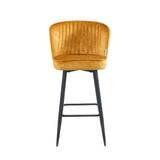 Tabouret de bar Barry - Velours jaune ocre