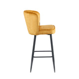 Tabouret de bar Barry - Velours jaune ocre