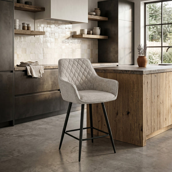 Belissima Bar Stools - Taupe Chenille