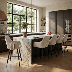 Belissima Bar Stools - Taupe Chenille