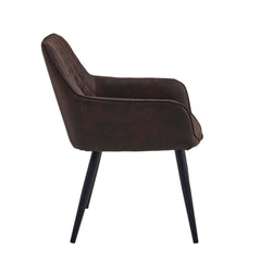 Beverly Eetkamerstoel - Bruin Microfiber