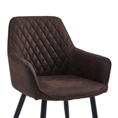 Beverly Eetkamerstoel - Bruin Microfiber