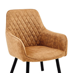 Beverly Eetkamerstoel - Cognac Microfiber