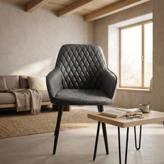 Chaise de salle à manger Beverly - Microfibre anthracite