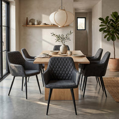 Chaise de salle à manger Beverly - Microfibre anthracite