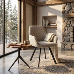 Chaise de salle à manger Beverly - Boucle beige