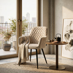 Beverly Eetkamerstoel - Beige Chenille