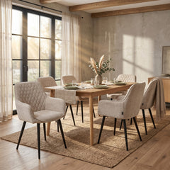 Beverly Eetkamerstoel - Beige Chenille