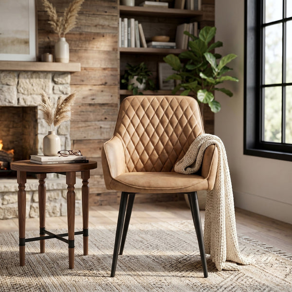 Beverly Dining Chair - Beige Microfiber