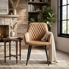 Beverly Eetkamerstoel - Beige Microfiber