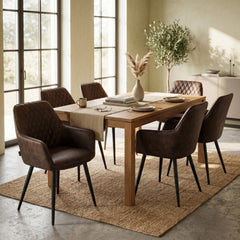 Beverly Eetkamerstoel - Bruin Microfiber