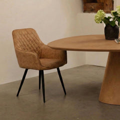 Beverly Eetkamerstoel - Cognac Microfiber