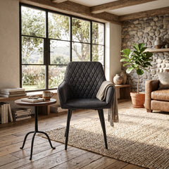 Chaise de salle à manger Beverly - Velours Adore gris